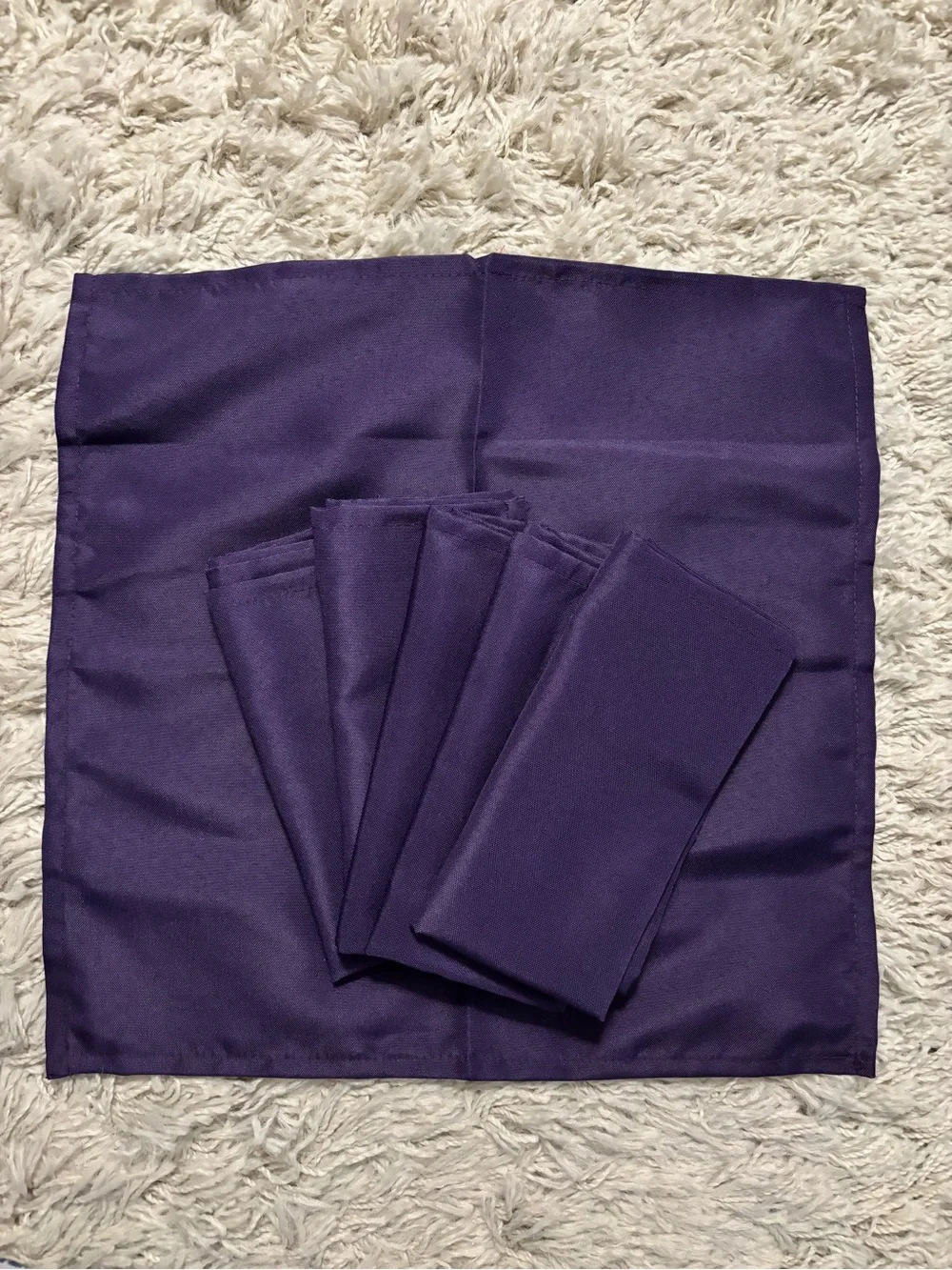 Purple Satin Napkin Set - 6 Pack